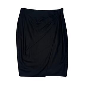 Club Monaco Black Draped Wrap Tulip Pencil Skirt Size 6